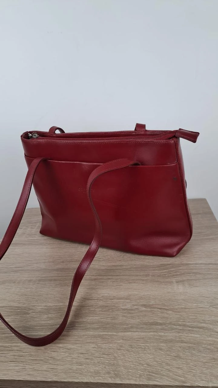 Sac à main zippé porté épaule / Graffity Paris / Rouge / Femme / Cuir / 137